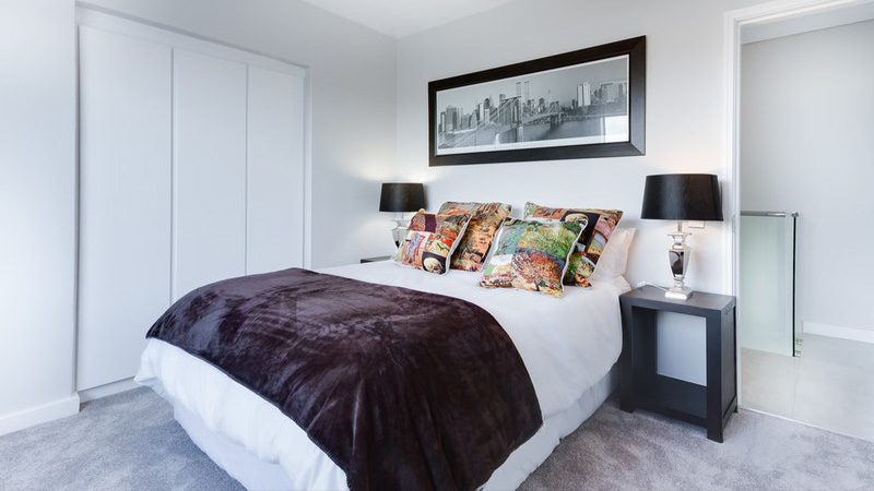 Bed with table with a modern design
